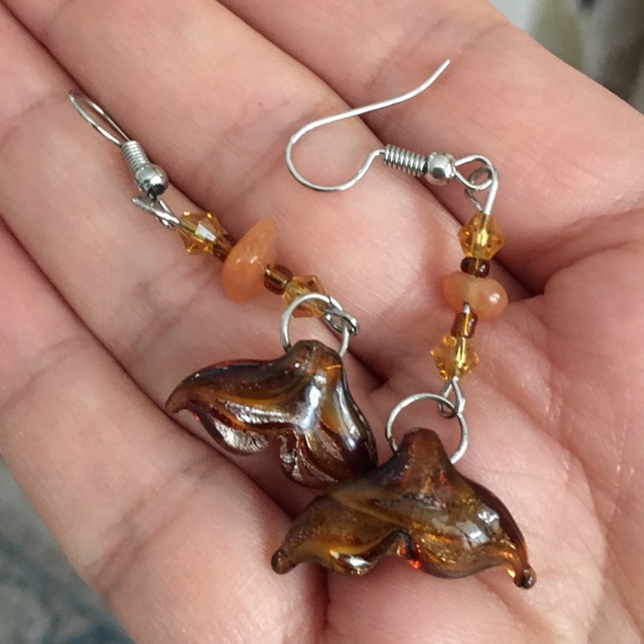 Murano glass fin silver earrings - Picture 6 of 6